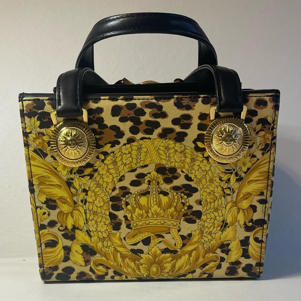 Versace Sunburst & Leopard Vanity Handbag